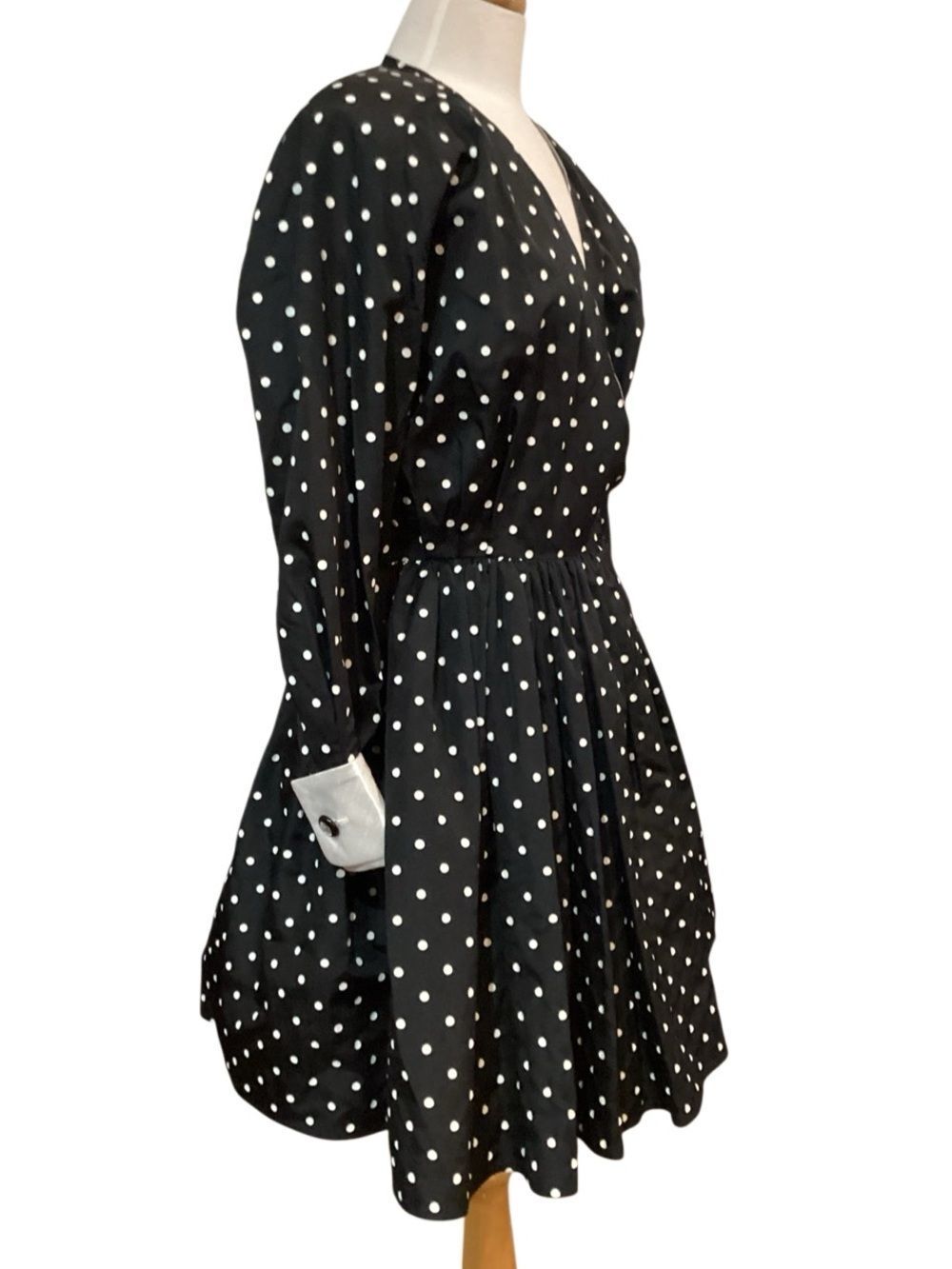 Vintage Cache Black Polka Dot Dress Tulle Size 8 - Picture 10 of 12